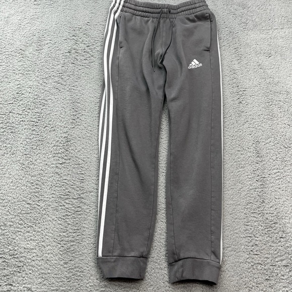 adidas Other - Adidas Essentials Fleece Sweatpants Mens M Gray 3 Stripe Tapered Cuff‎ Joggers